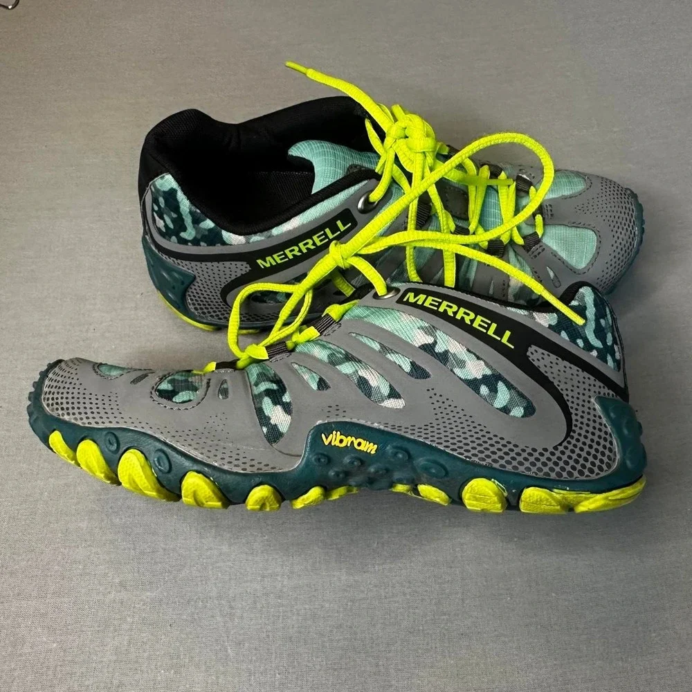 Merrell Women's Hiking Shoes US 6 Medium Gray Green Black Yellow MPN J21398